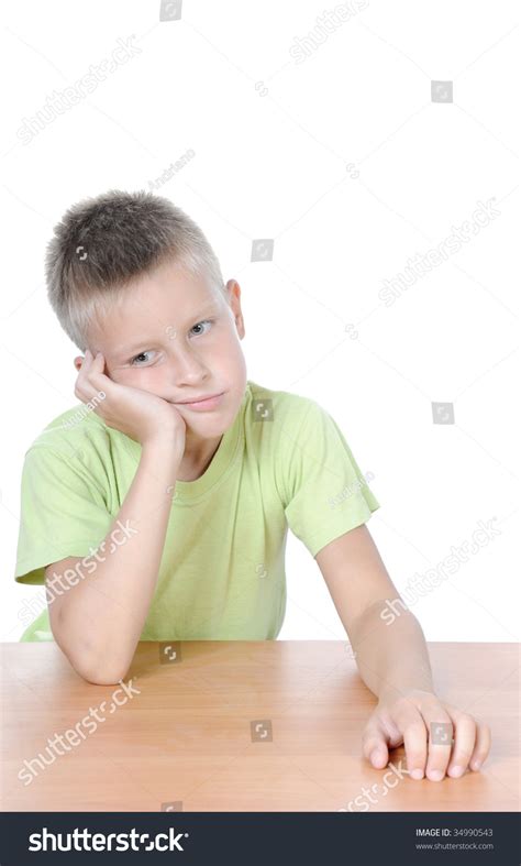 Kid Thinking Expression Table Stock Photo 34990543 Shutterstock