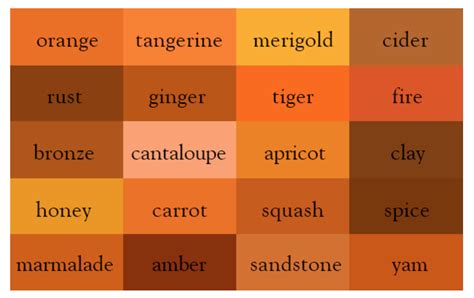 Orange Color Palette Names Chante Galarza