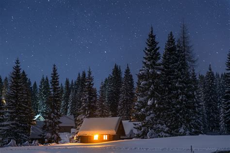 Cottages Pokljuka Winter Night Travelsloveniaorg All You Need To