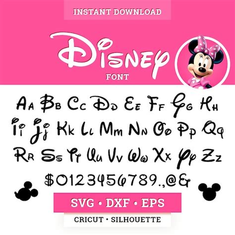 Disney Svg Font For Cricut And Silhouette Cutting Machines Svg Etsy