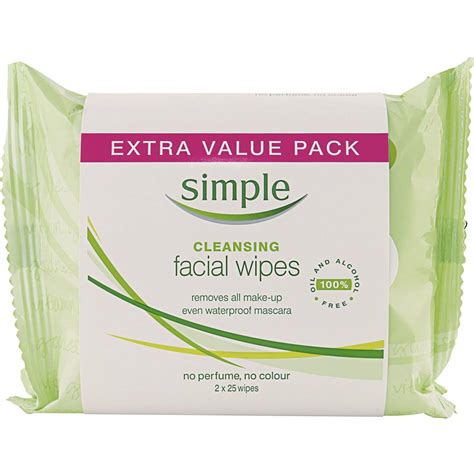 Simple Kind To Skin Cleansing Face Wipes Twin Pack 50 Wipes Woolworths