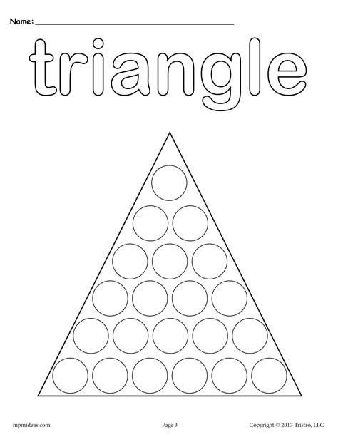 Free Triangle Do A Dot Printable Do A Dot Shapes Preschool