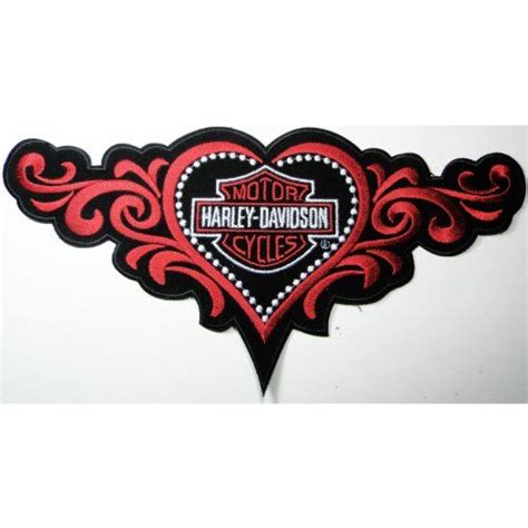 Harley Davidson Big Patches Motorcycle Biker With Lady Heart