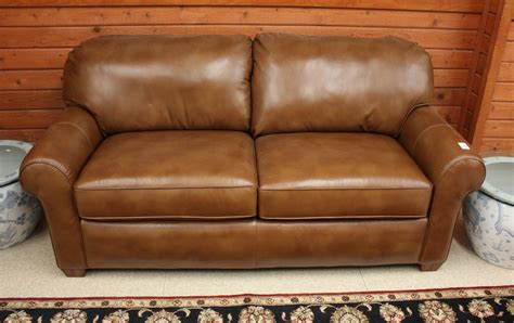 Lot Brown Leather Sleeper Sofa Made By Flexsteel Indu