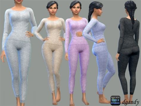 The Sims Resource Thermals Pajamas By Dgandy • Sims 4 Downloads