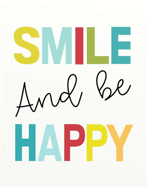Smile And Be Happy Print Kids Poster Kids Wall Art Etsy Uk