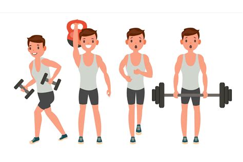 Cartoon People Working Out