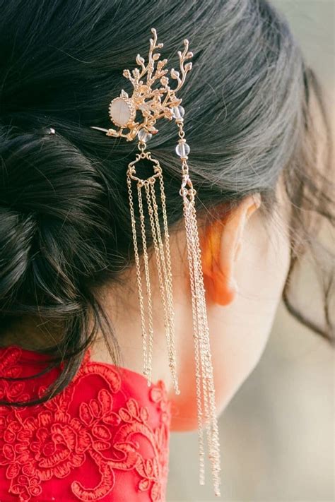 Golden Snowflake Hair Pins Chinese Wedding Hair Accessory East