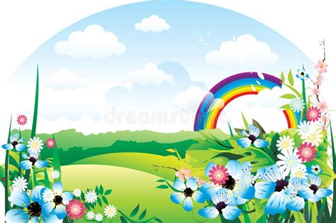 Rainbow Landscape Stock Vector Illustration Of Design 17932510