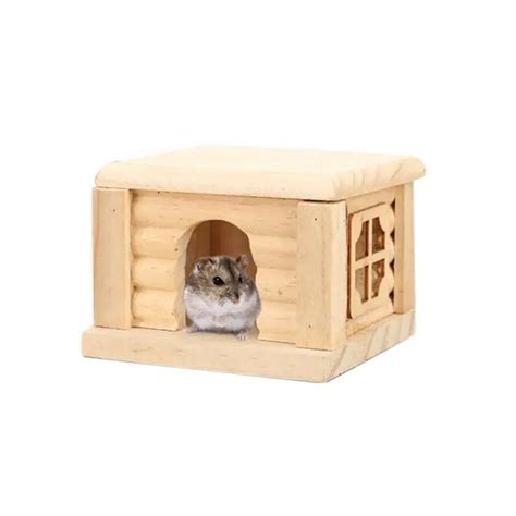 New Durable Wooden Hamster Nest House Odorless Non Toxic Wooden Hut And