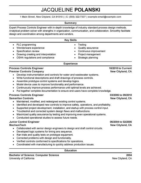 Best Process Controls Engineer Resume Example From Professional Resume