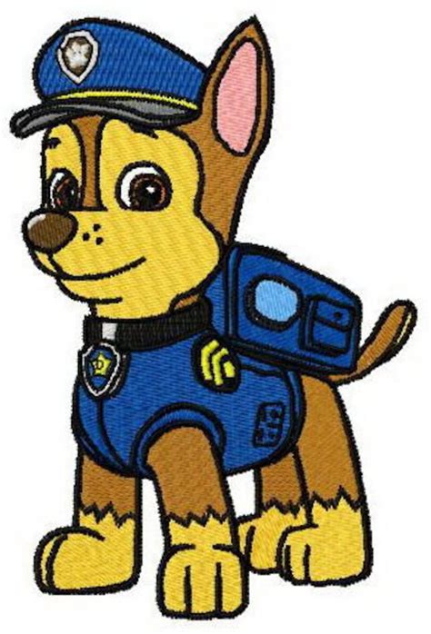 Paw Patrol Chase Digital Embroidery Design File Pes Hus Etsy