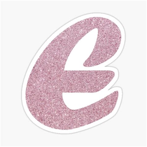 Letter E Pink Glitter Stickers Redbubble