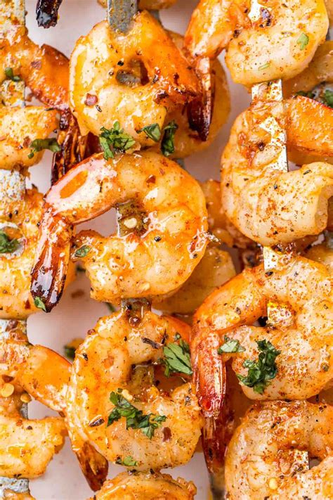 They cook so quickly, it's a light meal, and if they're frozen, they only take a few. A simple grilled shrimp recipe with a delicious spicy shrimp marinade. A light and easy dinn ...