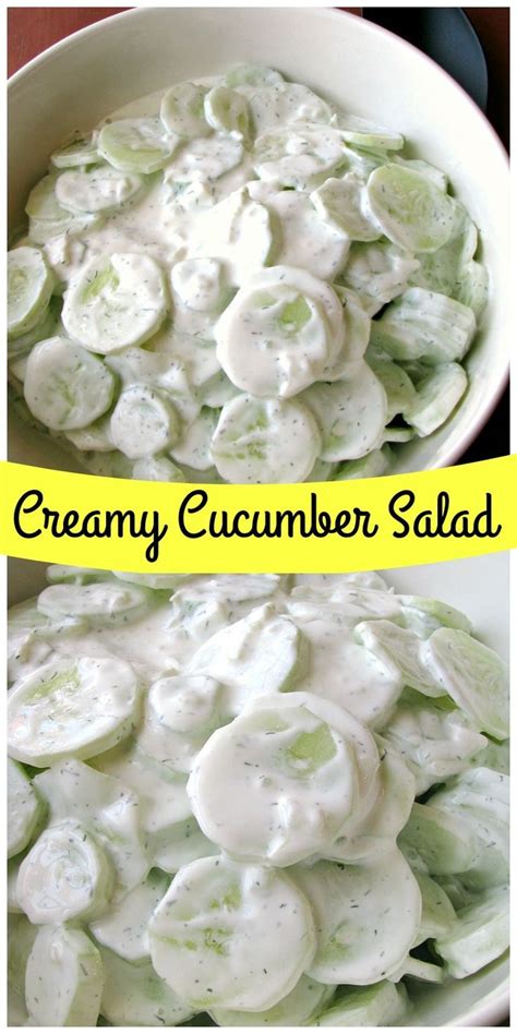 Creamy Cucumber Salad Recipe Cucumber Recipes Recipes Crazy Kitchen