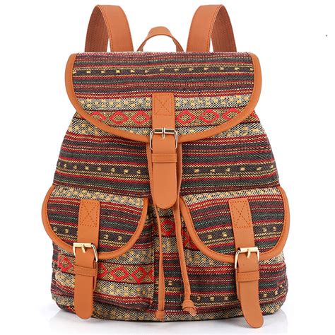 Sansarya 2017 Vintage Bohemian Thai Woven Boho Backpack School Bag