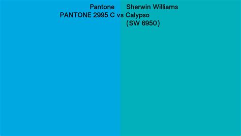 Pantone 2995 C Vs Sherwin Williams Calypso Sw 6950 Side By Side