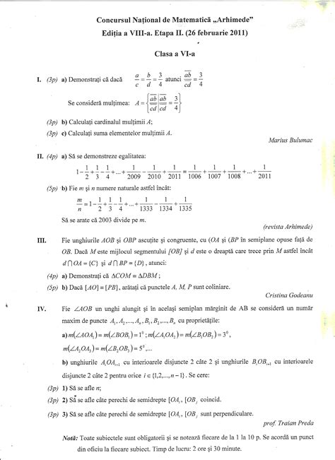 Test Matematica Clasa 6 Geometrie Ffcdr