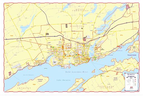 Map Of Kingston Ontario Large And Laminated New 2021 Edition With Po