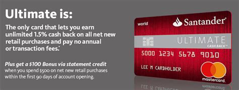 We did not find results for: Santander Ultimate Cash Back Credit Card $100 Statement Credit Bonus + 1.5% Unlimited Cash Back ...