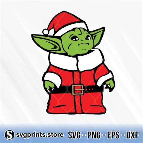 Baby Yoda Christmas Santa Claus Hat Svg Png Eps Dxf Christmas Svg