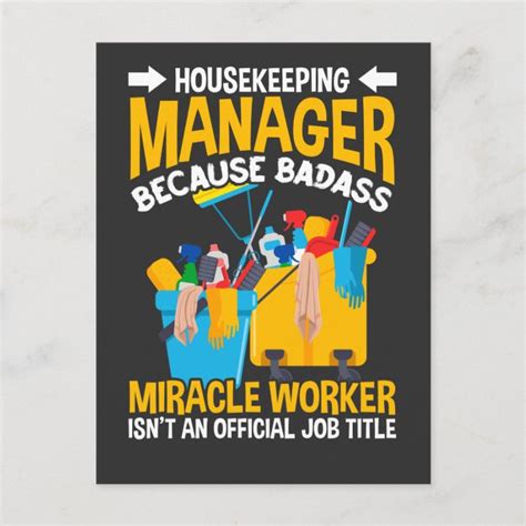 Funny Housekeeper Manager Job House Cleaning Quote Postcard Uk