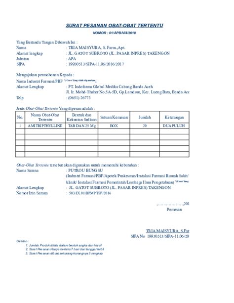 12 contoh surat permohonan magang. Form Surat Pesanan Obat obat Tertentu Lampiran protap OOT ...