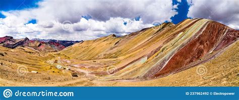 Vinicunca Rainbow Mountain In Peru Stock Photo Image Of Peak