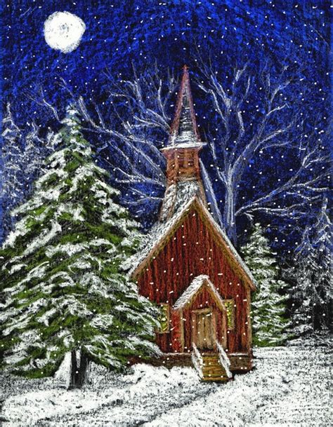 Church In Snow By Traqair57 Via Flickr Christmas Paintings