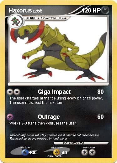 Watch online subbed at animekisa. Pokémon Haxorus 72 72 - Giga Impact - My Pokemon Card