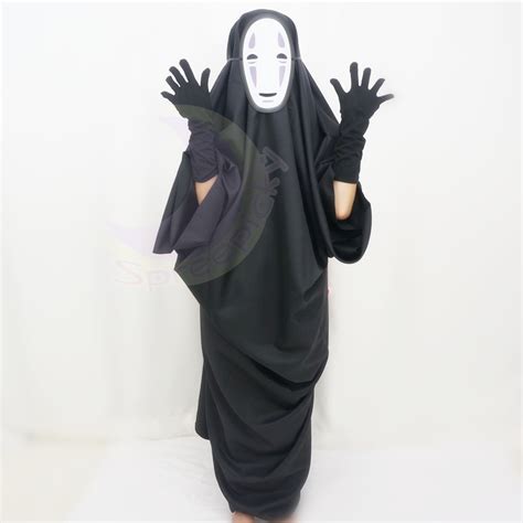 Halloween Costume Sen And Chihiros Spiriting Away No Face Cosplay Costume With Random Face Mask