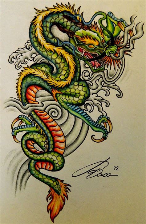 Asian Style Dragon Dragon Tattoo Colour Dragon Tattoo Designs