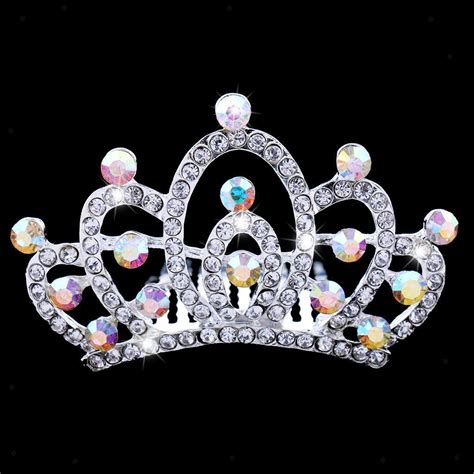 Crystal Mini Crown Tiara Girls Woman Fancy Dress Hair Comb Wedding