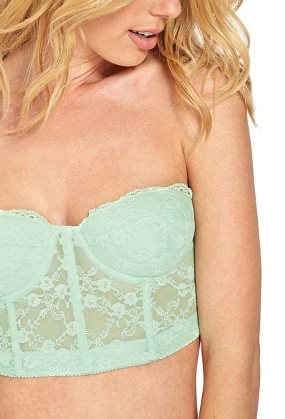 Forever 21 Strapless Lace Corset Bra In Green MINT Lyst