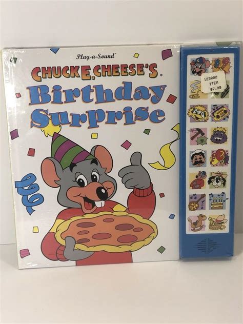 Vintage Chuck E Cheese Birthday Surprise Playasound Large Book Still In