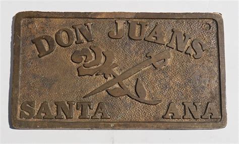 Vintage California Car Club Plaque Santa Ana Don Juans Solid Cast