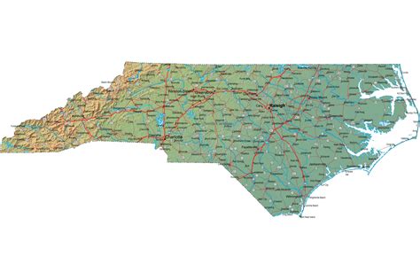 A Map Of North Carolina United States Map