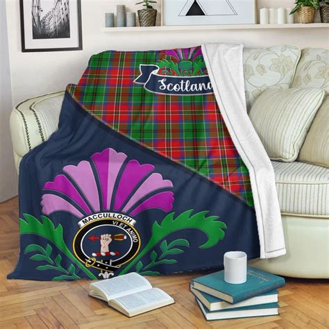 Macculloch Mcculloch Tartan Crest Premium Blanket Thistle Style