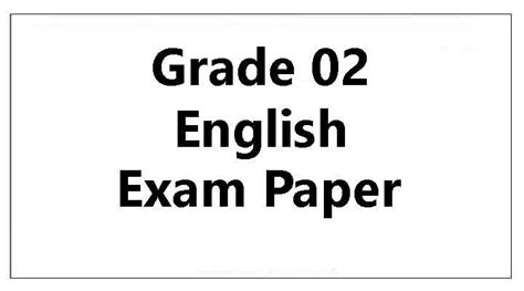 Grade 2 English Exam Paper E Kalvi