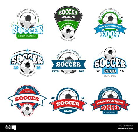 Football Soccer Club Vector Logo Badge Templates Set Emblem For