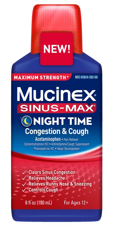 Mucinex Sinus Max Max Strength Night Time Cough And Congestion Relief Liquid 6o 363824262666 Ebay