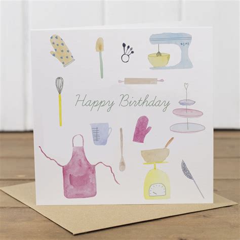 Baking Happy Birthday Card Yellowstone Art Boutique