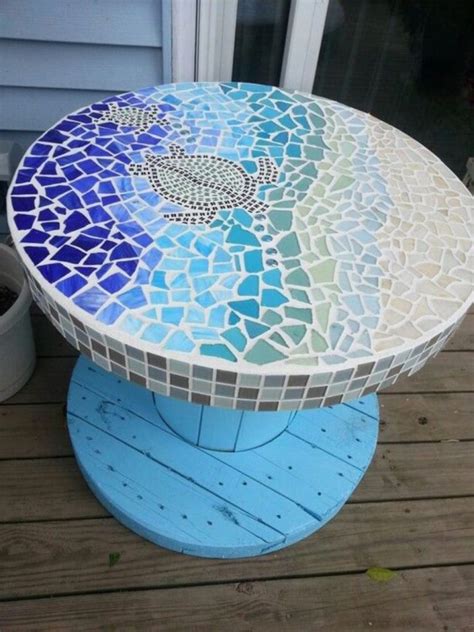 Mesmerizing Sea Glass Mosaic Table 9 Step Build Guide Craft Projects For Every Fan