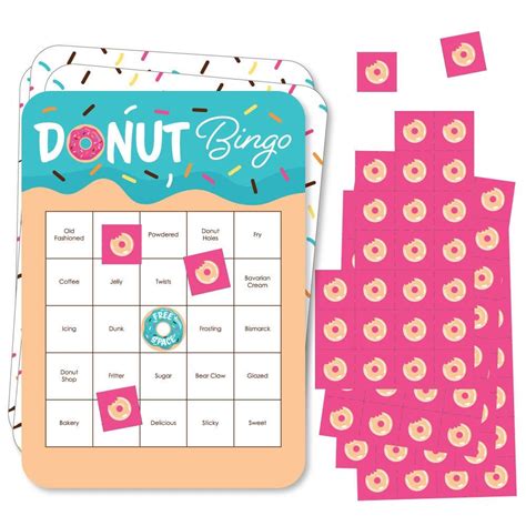 Donut Worry Lets Party Bingo Cards And Markers Doughnut Etsy