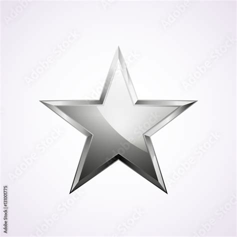 Silver Star Logo For Your Design Vector Illustration Isolated On