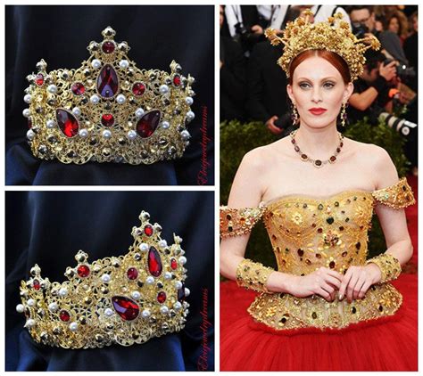 Red Renaissance Crown Baroque Tiara Medieval Jewelry Crown Queen