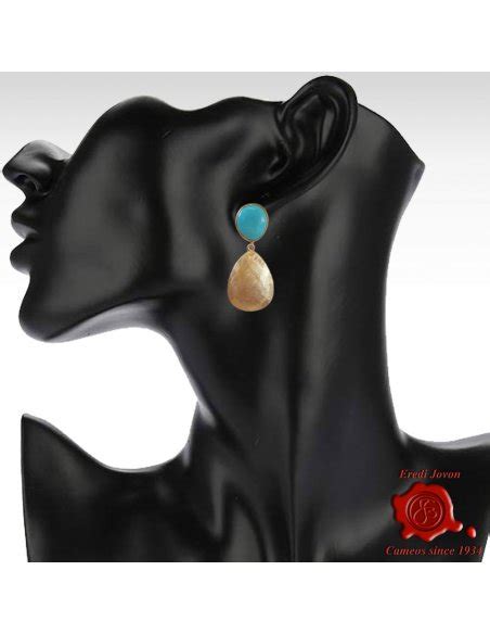 Turquoise Golden Drop Earrings Modern Jovon Venice