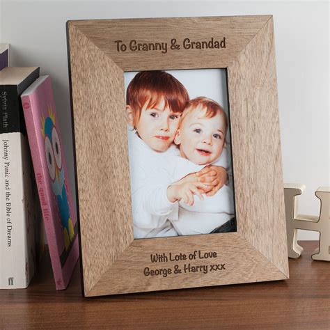 Buy Personalised Engraved Wooden Photo Frame Portrait Photo For Gbp