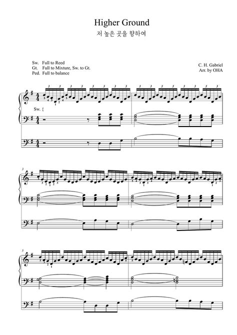 C H Gabriel Higher Ground Organ Postlude Sheet By Oha