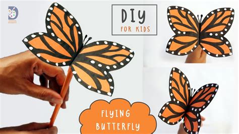 Easy Flying Butterfly Using Paperhow To Make A Moving Butterflydiy